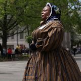 Reenactor Yulanda Burgess of Detroit, Mich., her great-great grandfather, Armstead Burgess, was a member of the 6th Regiment 