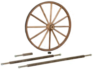 Wood Wagon Wheel With Axles